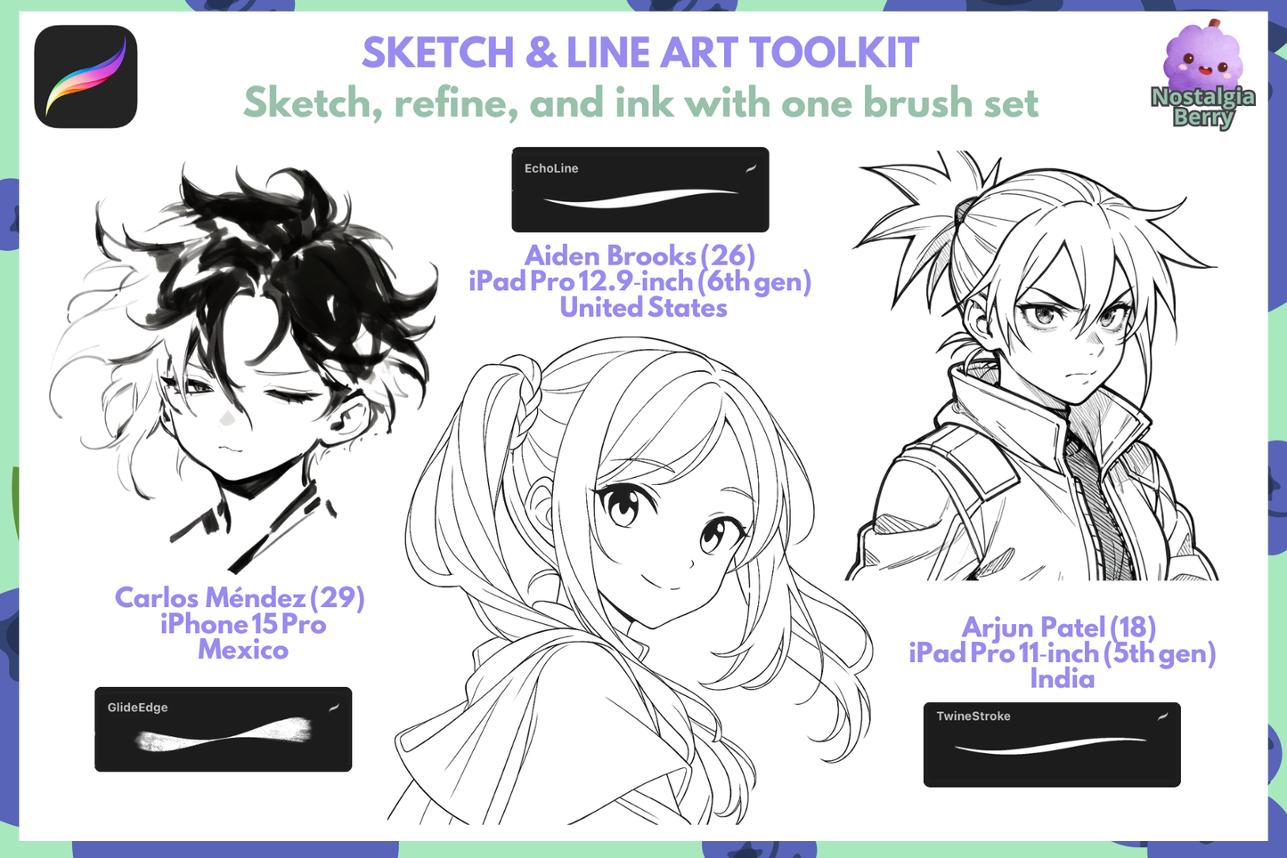 Ultimatives Anime- und Manga-Paket · Über 3500 Procreate-Pinsel