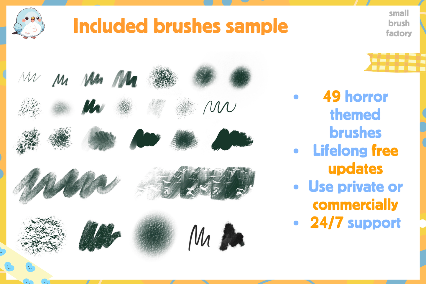 Procreate Brushes: Grunge Horror Arsenal, 49 Brushes with Smoke, Blood, Glow, and Scary Effects