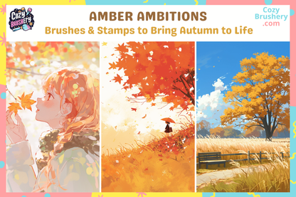 Procreate Brushes: Autumn Leaves Extravaganza, Vibrant Brushes and Stamps for Fall Scenery Creation