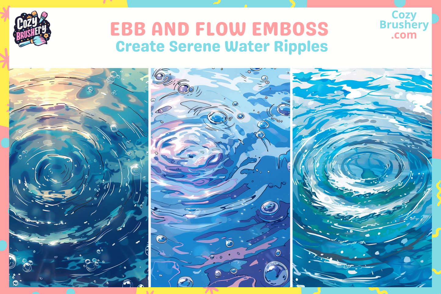 Procreate Water Brushes and Stamps: Water Ripple Brushes for Serene Scenes and Reflections, for anime, manga and realistic style