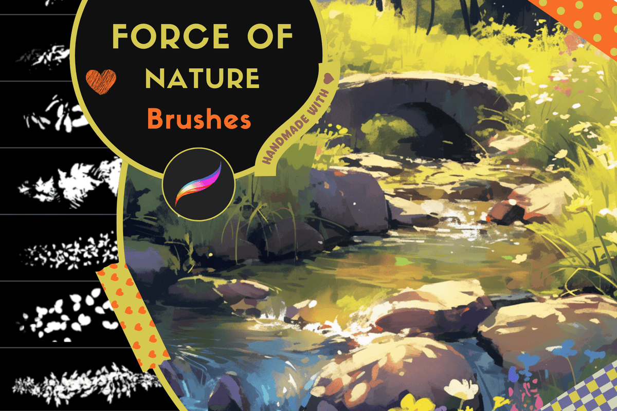 Nature Masterpiece – 120 Procreate Brushes for Foliage, Grass, Flowers, Fire, Snow & More - Cozy Brushery