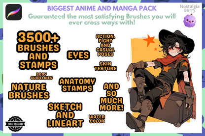Ultimate Anime and Manga Brush Bundle 3500 Procreate Brushes - Cozy Brushery