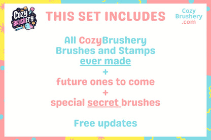 Procreate Brushes Mega Bundle: Ultimate Cozy Brushery Collection, Everything You Need - Portraits, Sketching, Gouache, Nature, Effects