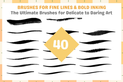 Procreate Brushes: Bold Ink and Lineart Legend, 40 Precision Brushes for Anime, Manga, and Comics