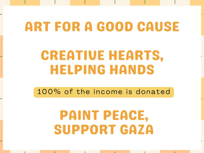 Art with Heart, Coloring Cute Anime Chibi for Gaza Support, Procreate Happy Coloring Pages Magic with extra procreate brushes - Cozy Brushery