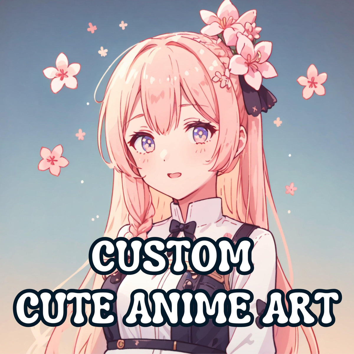 Custom Anime Art - Adorable and Cute Anime Style Art Illustration Commission - Cozy Brushery