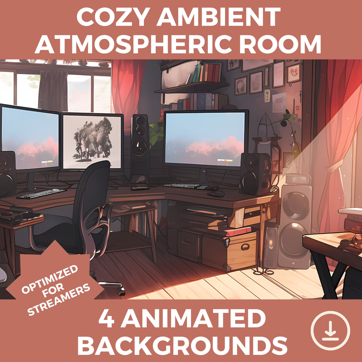 Vtuber Animated Background Anime Makoto Shinkai Atmospheric, Ambience Cozy Lofi, Stream Overlay, Seamless Looped Vtuber Background