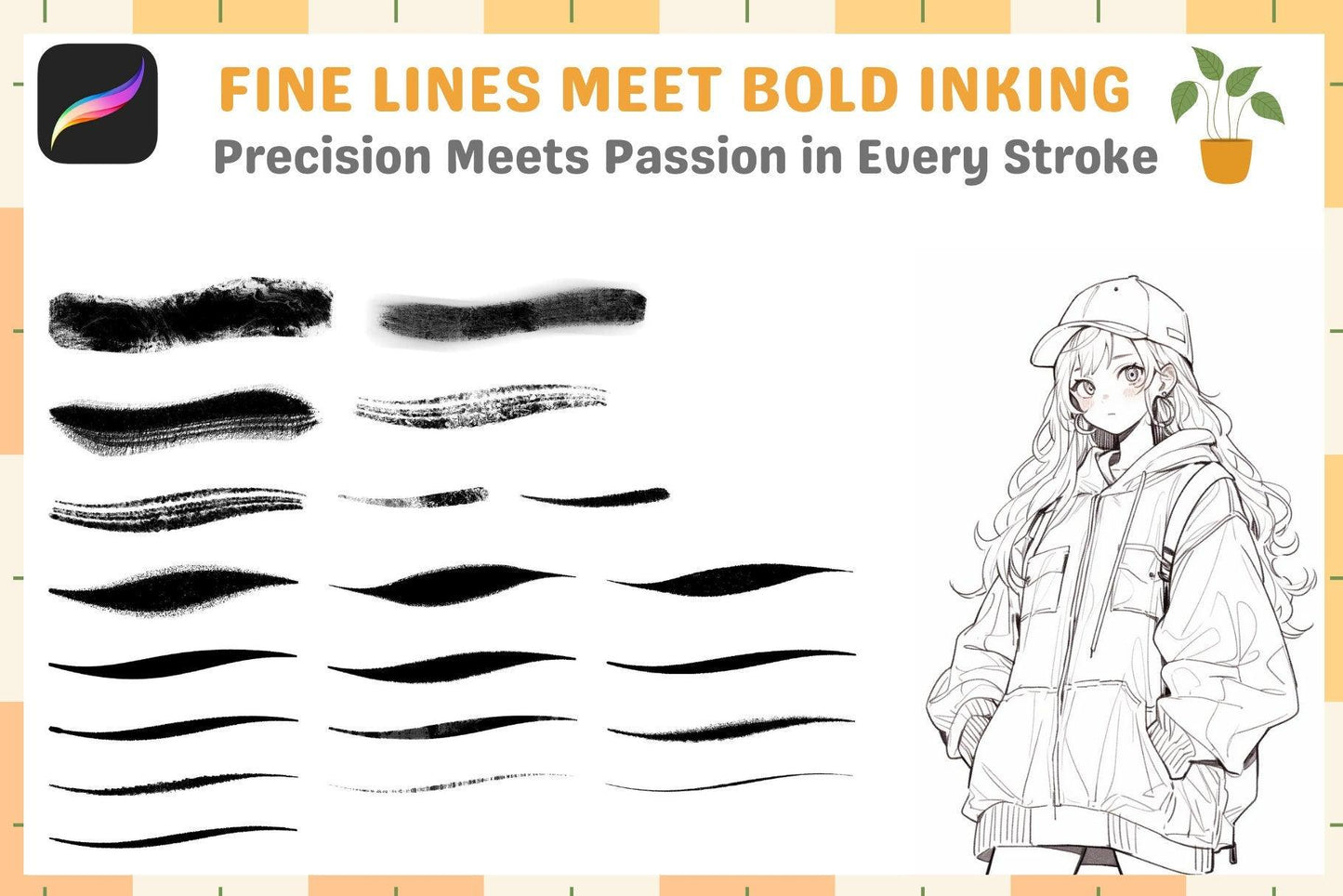 Procreate Sketch Oil Ink Lineart Brushes - 40 Pack for Anime, Manga & Realism, Expressive Tools for Digital Artists - Cozy Brushery